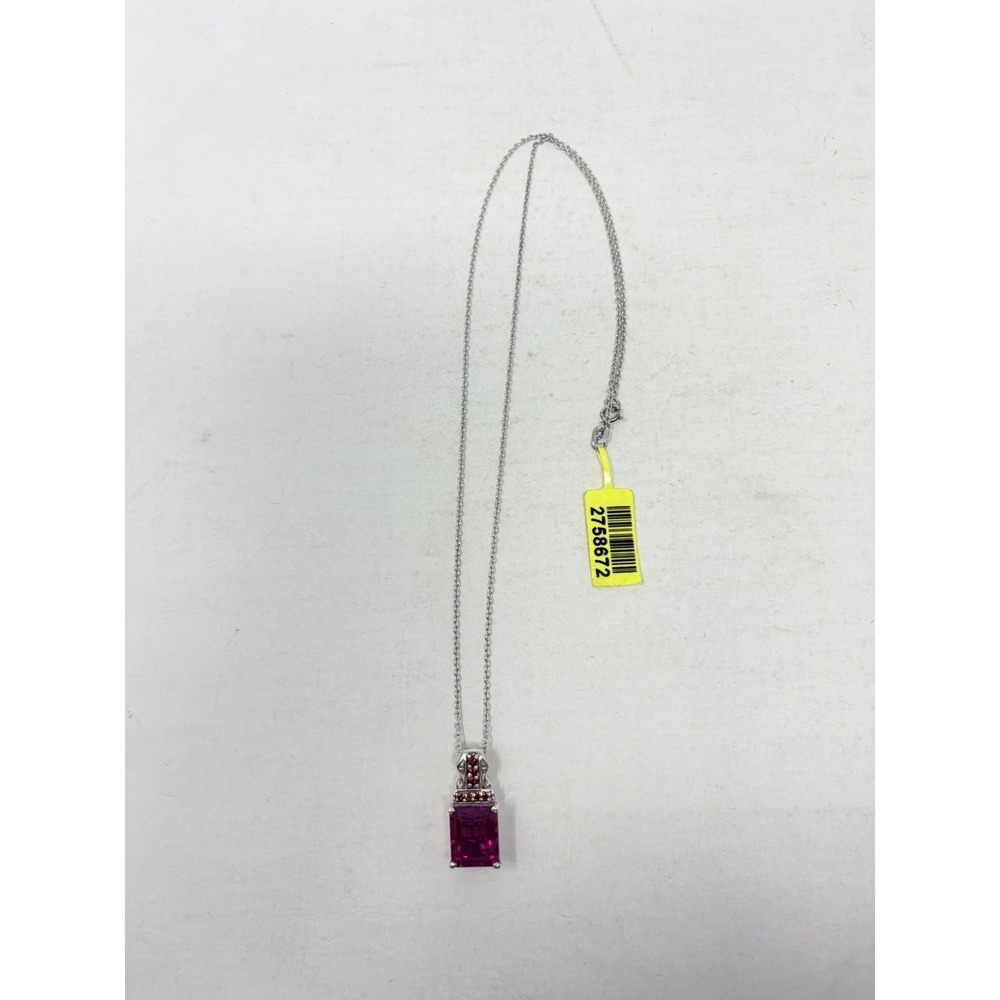 Shop LC‎ Radiant Orchid Quartz/Mozambique Garnet Pendant in Sterling Silver 5614